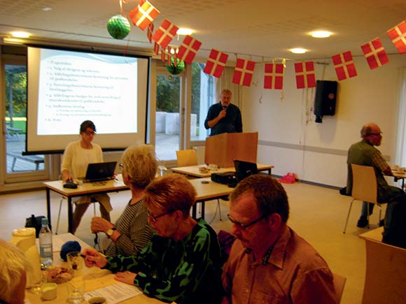 Edwin Juhl fremlagde bestyrelsens beretning for årets gang i Holmstrup.