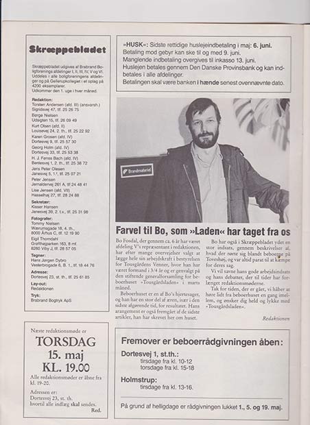 Bo Fosdal. Skræppebladet Maj 1986