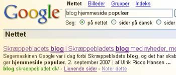Google booster blog for hjemmeside for Skræppebladet