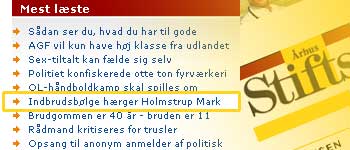 Indbrudsb&oslash;lge h&aelig;rger Holmstrup Mark - popul&aelig;r i &Aring;rhus Stiftstidende Stiften.dk