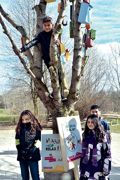 Adam kravlede hurtigt op i træet, mens Jasmin, Hala og Mohammad blev på jorden