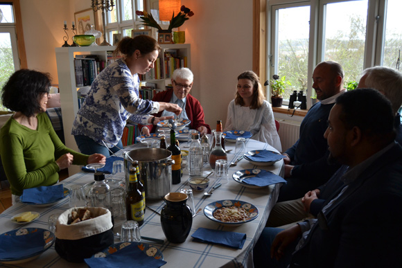 Middag hos formanden for Brabrand-Årslev Fællesråd, Holger Lyngklip.