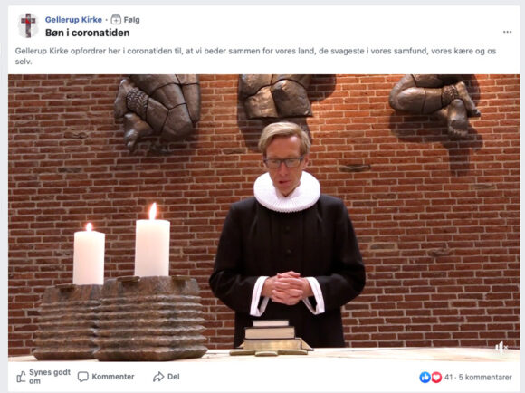 Præst i Gellerup Kirke, Niels Hviid, holder gudstjeneste live på facebook.