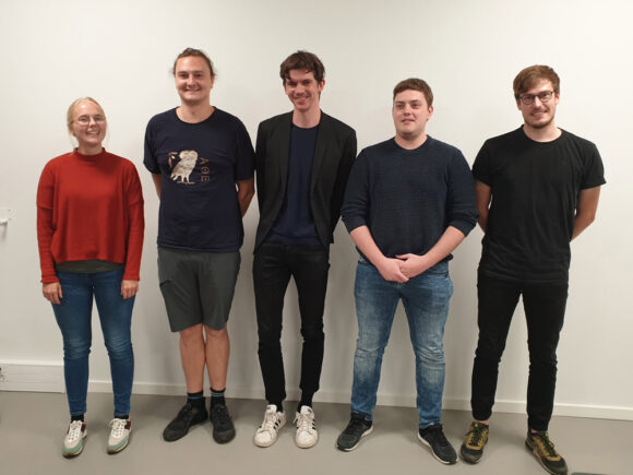 Den nye bestyrelse (fra venstre) Signe Lyngsø, Dennis Lambertsen, Gorm Henningsen, Albert Rasmussen og Mark Iele Rasmussen.